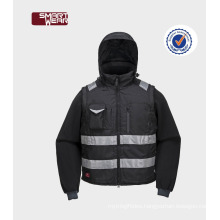 mens Detachable sleeves uniform winter jacket with 3m reflective tape